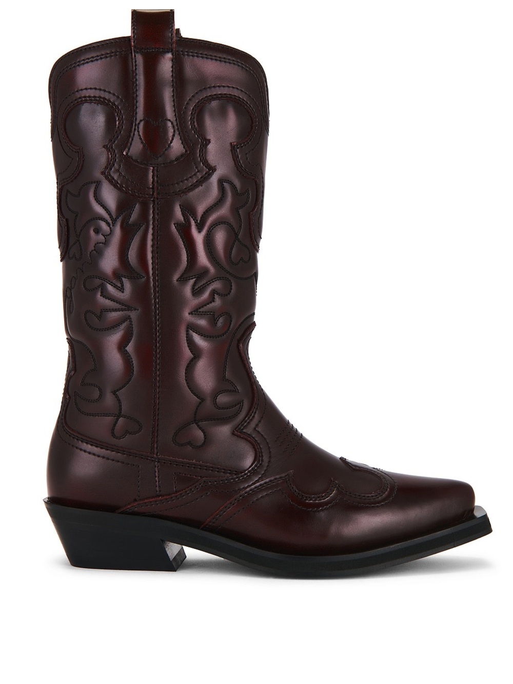 Ganni Embroidered Western Boot
